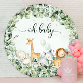 Aperturee - Safari Leaf Balloons Green Baby Shower Backdrop